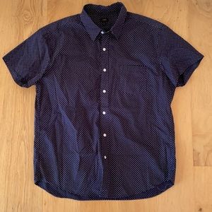 JCREW Navy/White Polka Dot Button Down